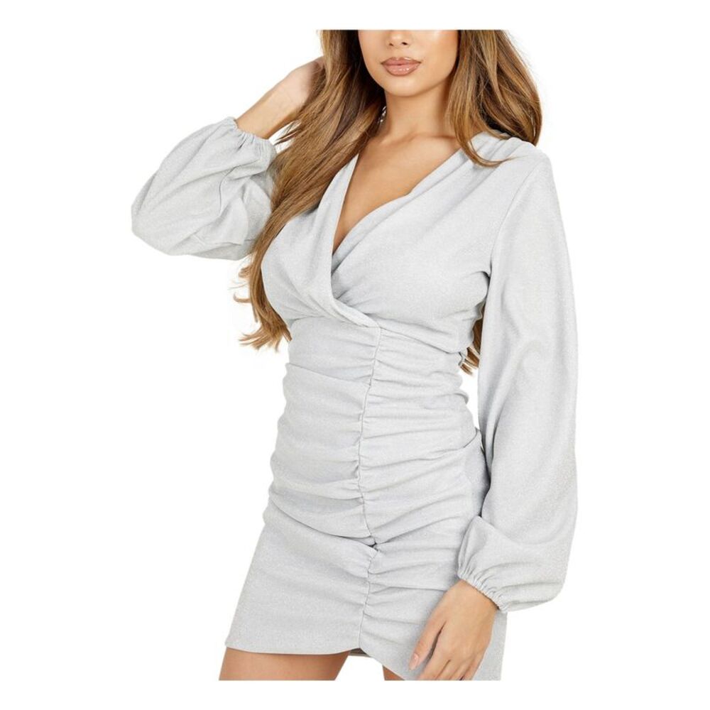 QUIZ Silver Short Dress 4